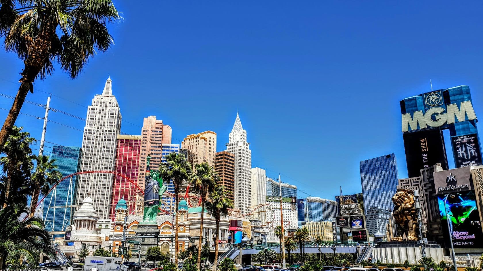 A Southern Nevada landscape at warm morning or evening light.